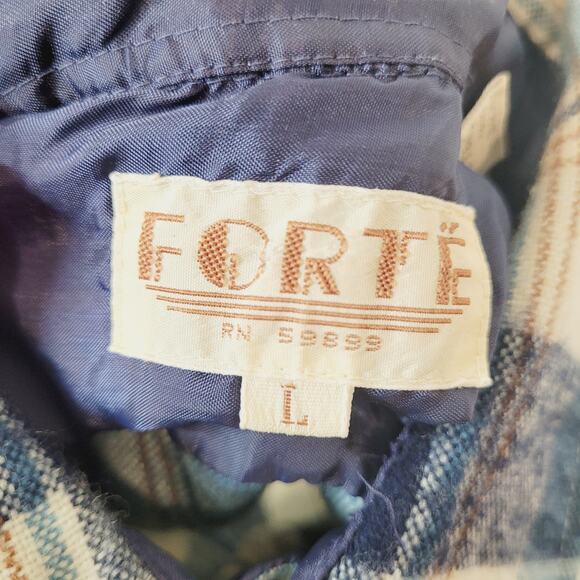 Vintage 80s Forte Western Pearl Snap Shirt M Fits Med (Tag L) Short 22.5" Sleeve - Picture 5 of 6